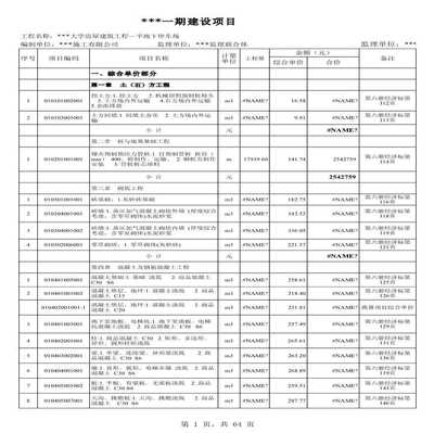 廣州某大學半地下停車場建筑裝飾裝修工程結算清單(含工程量計算)